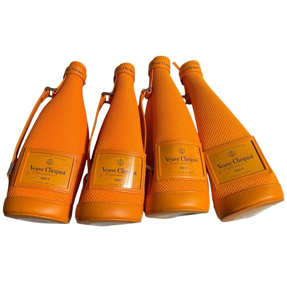 Lot of 4 VEUVE CLICQUOT Brut Champagne Insulated Bag Ice Jacket Bottle Cover